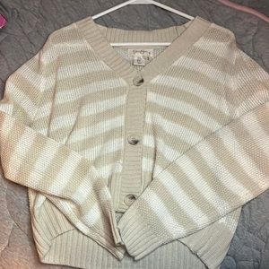 Aesthetic striped cardigan knit sweater
